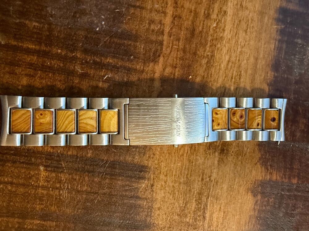 Original Grain Wood and Stainless Steel Watch Band Bracelet